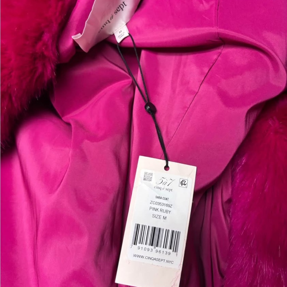 Cinq a Sept Vibrant Pink Teddy Jacket